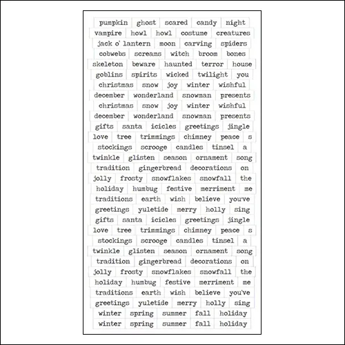 Advantus ChitChat Cardstock Sticker Sheet White Seasonal by Tim Holtz Idea-ology