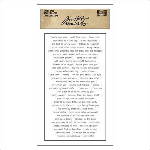 Advantus Small Talk Cardstock Sticker Sheet White Accasions by Tim Holtz Idea-ology