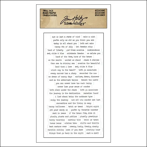 Advantus Small Talk Cardstock Sticker Sheet White Accasions by Tim Holtz Idea-ology