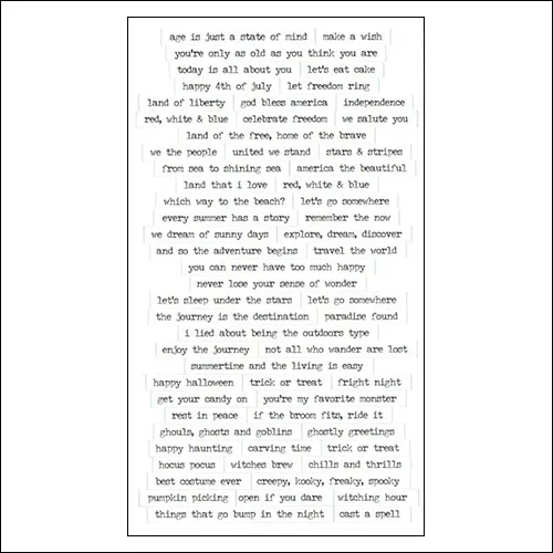 Advantus Small Talk Cardstock Sticker Sheet White Accasions by Tim Holtz Idea-ology