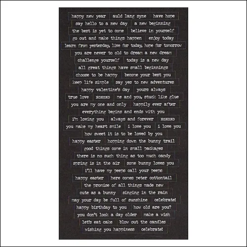 Advantus Small Talk Cardstock Sticker Sheet Black Accasions by Tim Holtz Idea-ology