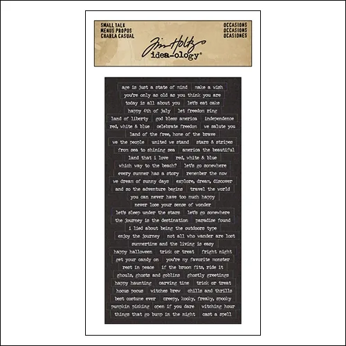 Advantus Small Talk Cardstock Sticker Sheet Black Accasions by Tim Holtz Idea-ology