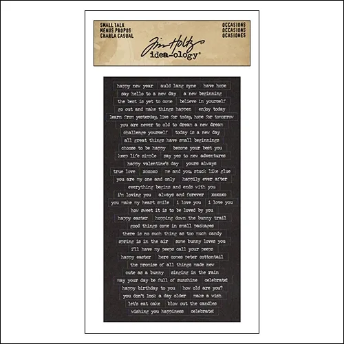 Advantus Small Talk Cardstock Sticker Sheet Black Accasions by Tim Holtz Idea-ology