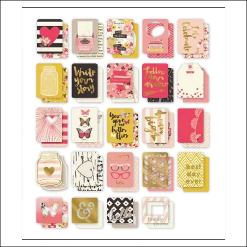 My Minds Eye Die Cuts Journaling Cards Gold Foil Accents My Story Collection by Dani Mogstad
