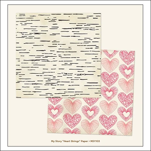 My Minds Eye Cardstock Paper Sheet Heart Strings My Story Collection by Dani Mogstad