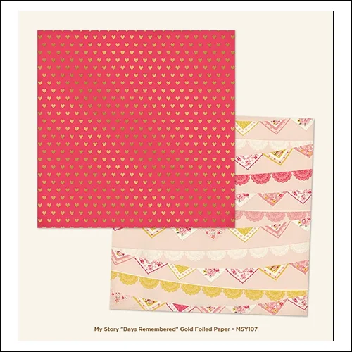 My Minds Eye Cardstock Paper Sheet Foiled Days Remembered My Story Collection by Dani Mogstad