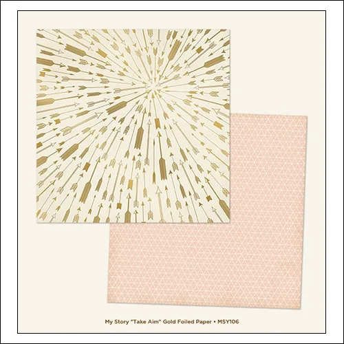 My Minds Eye Cardstock Paper Sheet Foiled Take Aim My Story Collection by Dani Mogstad