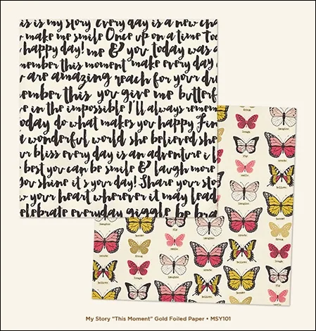 My Minds Eye Cardstock Paper Sheet Foiled This Moments My Story Collection by Dani Mogstad