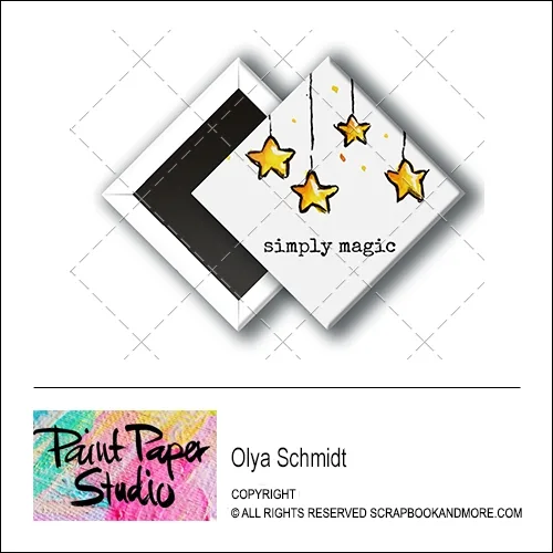 Scrapbook and More 1 inch Diamond Flair Badge Button Christmas Simply Magic by Olya Schmidt