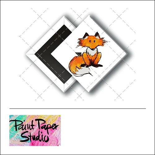 Scrapbook and More 1 inch Diamond Flair Badge Button Fox by Olya Schmidt