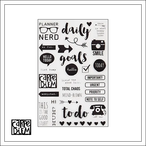 Simple Stories Clear Black Stickers Carpe Diem Planner Collection