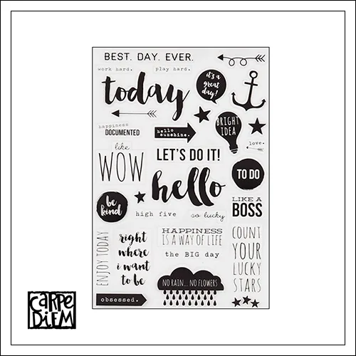 Simple Stories Clear Black Stickers Carpe Diem Planner Collection