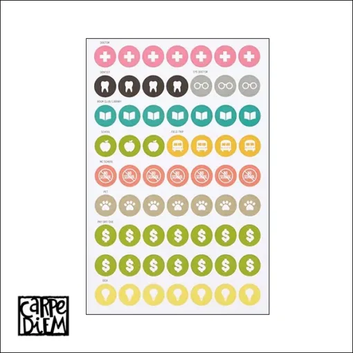 Simple Stories Calendar Stickers Carpe Diem Planner Collection