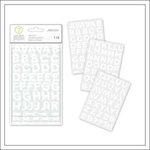 Studio Calico Puffy Alphabet Stickers White Seven Paper Clara Collection
