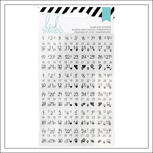 Heidi Swapp Clear Date Sticker Sheets Hello Gorgeous 2016 Memory Planner Collection