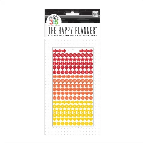 Me and My Big Sticker Sheet Red, Orange and Yellow Colorful Dots The Happy Planner Collection