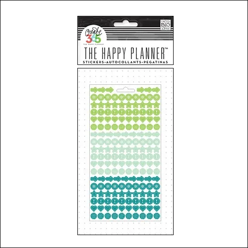 Me and My Big Sticker Sheet Green, Aqua and Teal Colorful Dots The Happy Planner Collection