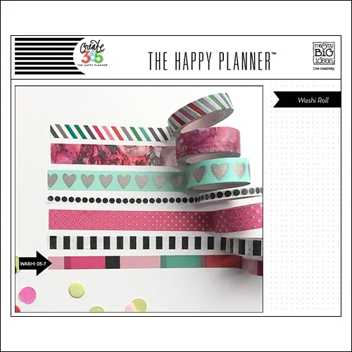 Me and My Big Washi Tape Roll Colored Blocks Peony The Happy Planner Collection