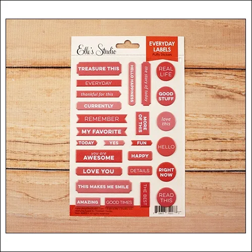 Elles Studio Everyday Labels Pink Puffy Stickers