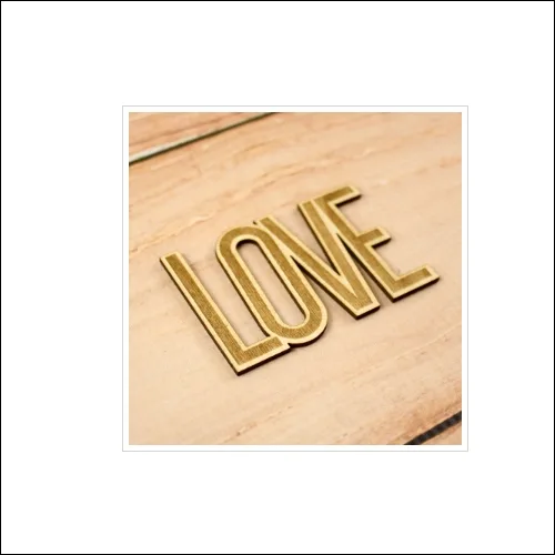 Elles Studio Wood Veneer Word Love