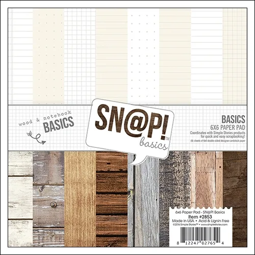 Simple Stories Basics Paper Pad 6x6 Snap Basics Collection