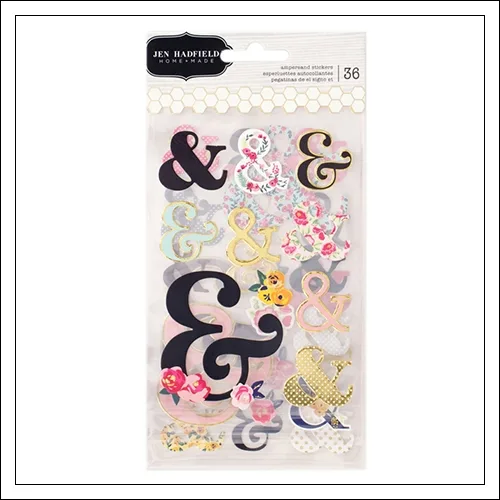 Pebbles Paper Ampersand Cardstock Stickers Foil Accents Everyday Collection by Jen Hadfield