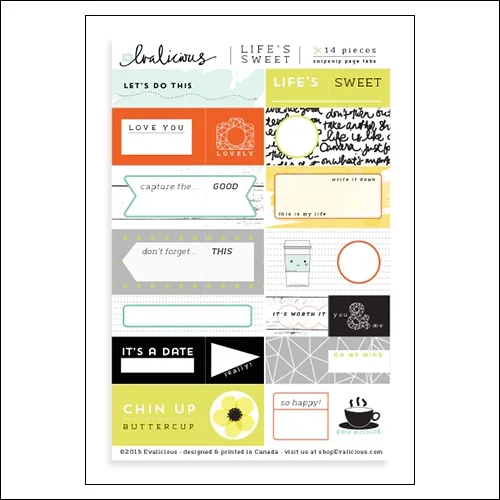 Evalicious Snip Snip Page Tabs Life Is Sweet Collection