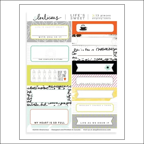 Evalicious Snip Snip Page Labels Life Is Sweet Collection