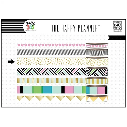 Me and My Big Washi Tape Roll Black and White Create 365 The Happy Planner Collection