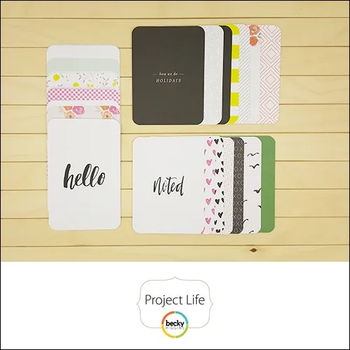 American Crafts Project Life 3 x 4 inch Core Kit Cards Set Project 52 Fresh Edition Collection by Liz Tamanaha