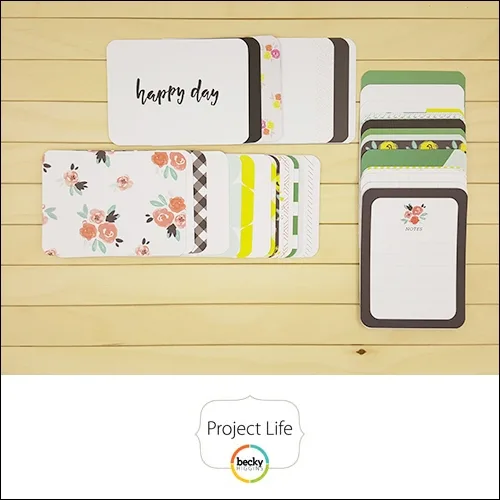 American Crafts Project Life 3 x 4 inch Core Kit Cards Set Project 52 Fresh Edition Collection by Liz Tamanaha