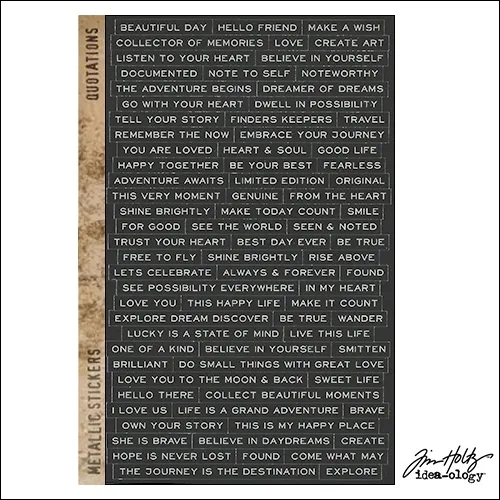 Idea-ology Advantus Metallic Sticker Sheet Quotations by Tim Holtz