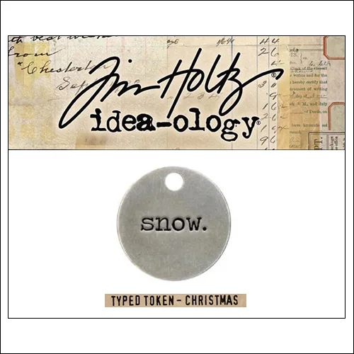 Idea-ology Christmas Metal Typed Token SNOW by Tim Holtz