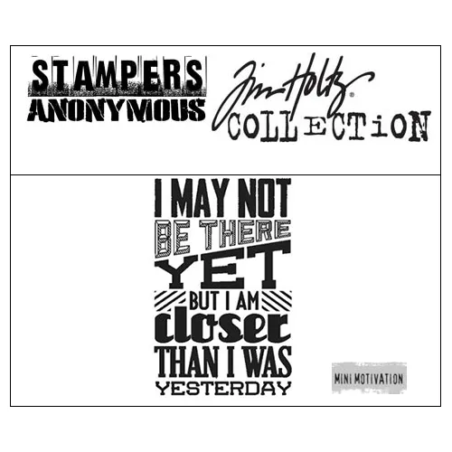 Stampers Anonymous Mini Motivation Cling Stamp by Tim Holtz Collection