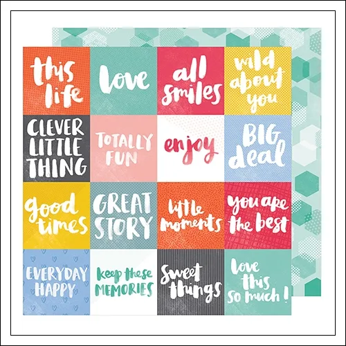 American Crafts Paper Sheet All Smiles Oh Happy Life Collection by Amy Tangerine