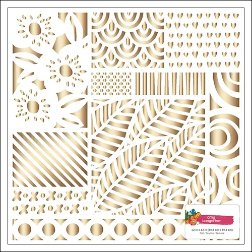 American Crafts Specialty Paper Sheet White Gold Foil Hustle and Heart Collection by Amy Tangerine