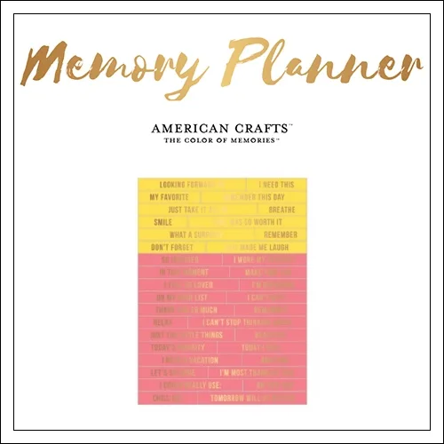 American Crafts Clear Sticker Sheet Gold Foil World Jumble Phrases Memory Planner Collection