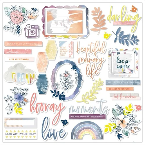 Pinkfresh Studio Ephemera Pack Indigo Hills 2 Collection