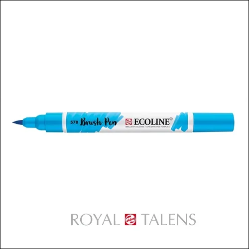 Royal Talens Ecoline Brush Pen Sky Blue Cyan 578