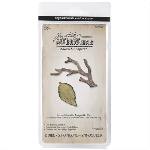 Sizzix Tim Holtz Alterations Movers and Shapers Magnetic Dies Mini Branch and Leaf Set