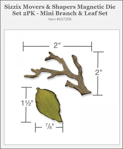 Sizzix Tim Holtz Alterations Movers and Shapers Magnetic Dies Mini Branch and Leaf Set