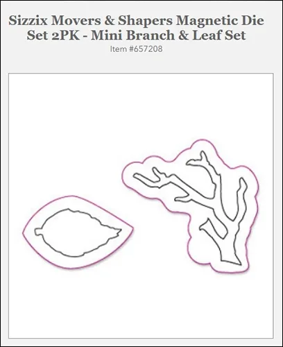 Sizzix Tim Holtz Alterations Movers and Shapers Magnetic Dies Mini Branch and Leaf Set