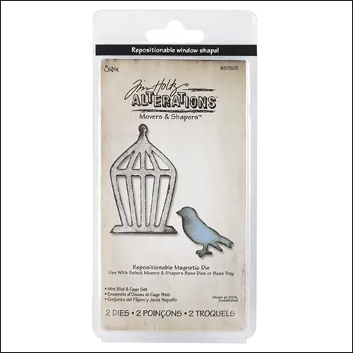 Sizzix Tim Holtz Alterations Movers and Shapers Magnetic Dies Mini Bird and Cage Set