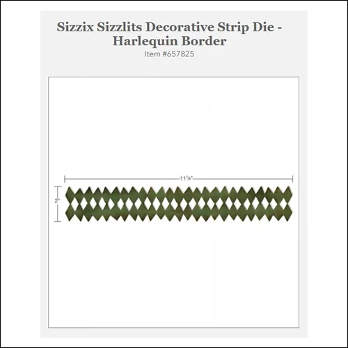 Sizzix Tim Holtz Alterations Die Sizzlits Decorative Strip Harlequin Border
