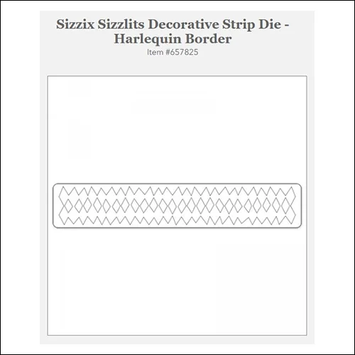 Sizzix Tim Holtz Alterations Die Sizzlits Decorative Strip Harlequin Border