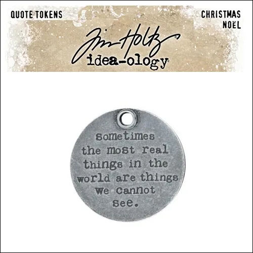 Idea-ology Tim Holtz Metal Quote Token Christmas