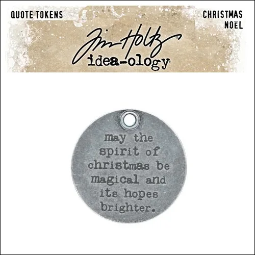 Idea-ology Tim Holtz Metal Quote Token Christmas