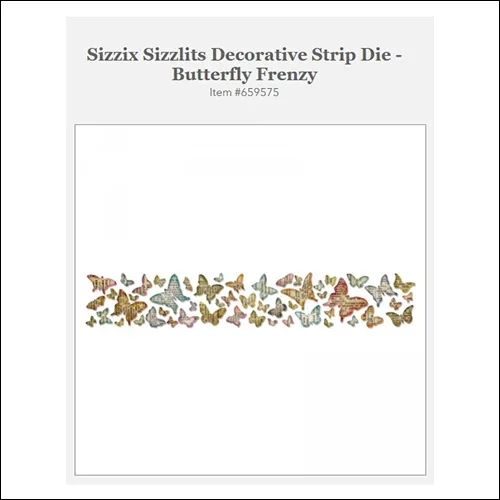Sizzix Tim Holtz Alterations Die Sizzlits Decorative Strip Butterfly Frenzy