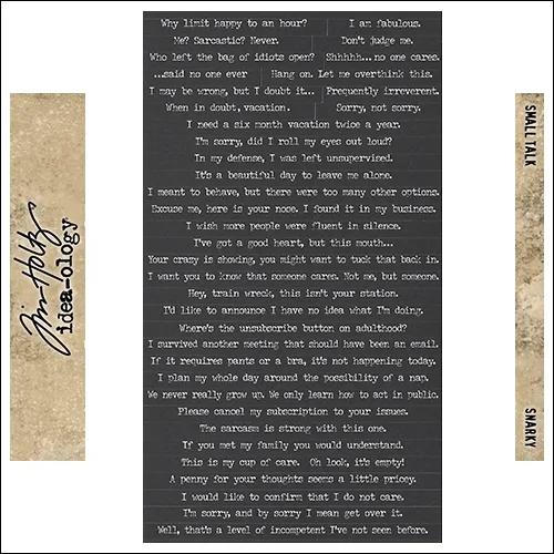 Idea-Ology Advantus Cardstock Black Sticker Sheet Snarky by Tim Holtz
