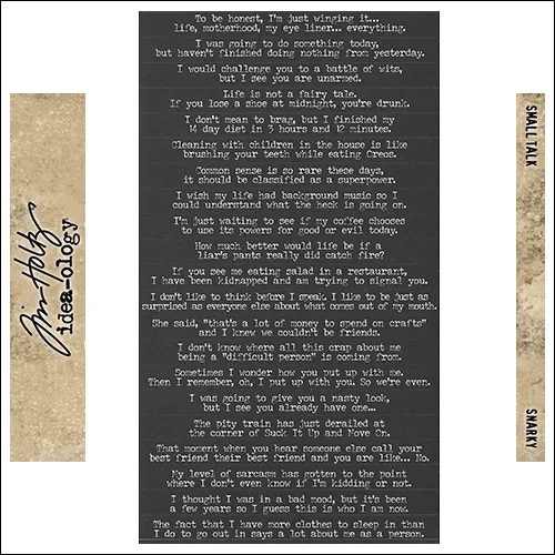 Idea-Ology Advantus Cardstock Black Sticker Sheet Snarky by Tim Holtz